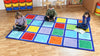 Rainbow Squares Rectangular Placement Carpet