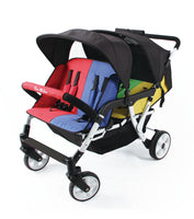 Familidoo 4-seater Budget Stroller - Multicolour with Raincover