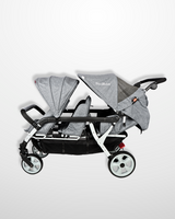 Familidoo Lightweight Grey Multi Seat Stroller - 6 Seater Pushchair + Rain Cover