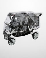 Familidoo Lightweight Grey Multi Seat Stroller - 6 Seater Pushchair + Rain Cover