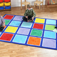 Rainbow Squares Rectangular Placement Carpet