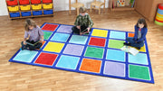 Rainbow Squares Rectangular Placement Carpet