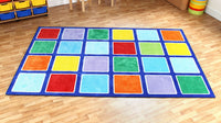 Rainbow Squares Rectangular Placement Carpet