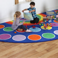 Rainbow Large Semi-Circle Placement Carpet