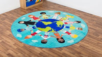 Children of the World Multi-Cultural Carpet - Teal