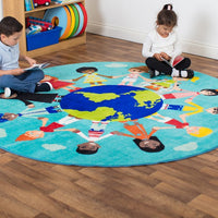 Children of the World Multi-Cultural Carpet - Teal