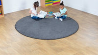 Grey Super Soft Circular Carpet