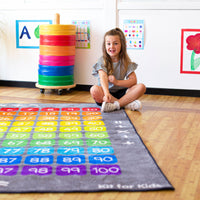 100 Square Counting Grid Carpet