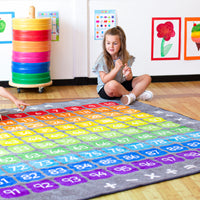 100 Square Counting Grid Carpet