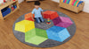 Decorative Rainbow Circular Polygon Carpet