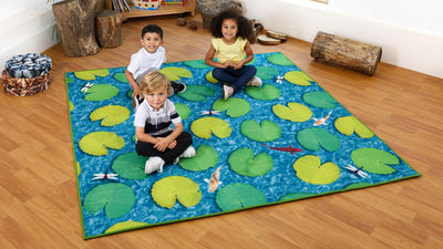 Natural World Grass and Lily Pads Double Sided Carpet